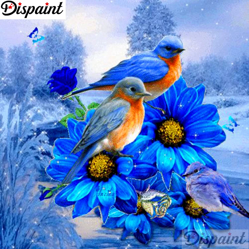 

Dispaint Full Square/Round Drill 5D DIY Diamond Painting "Birds and flowers" Embroidery Cross Stitch 3D Home Decor A10899