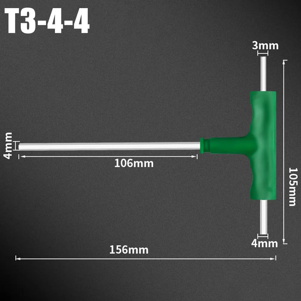 T-Shaped Hexagonal Wrench Screwdriver Plastic Handle Flat Head Plum Head Wrench Repair Tool Extension Spanner Hand Tools