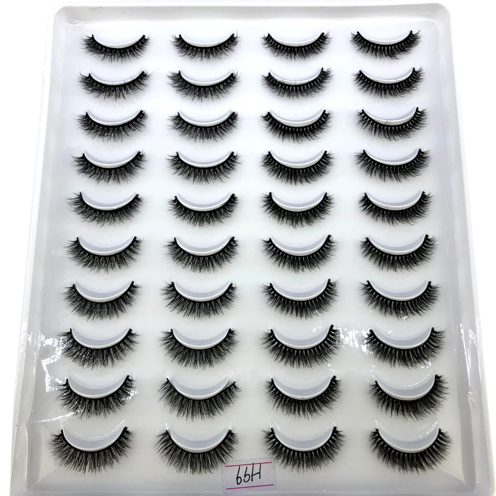 20 Pairs 3D Faux Mink Lashes Natural False Eyelashes Dramatic Fluffy Soft Wispy Volume Cross Reusable Eyelash MaKeup Tools