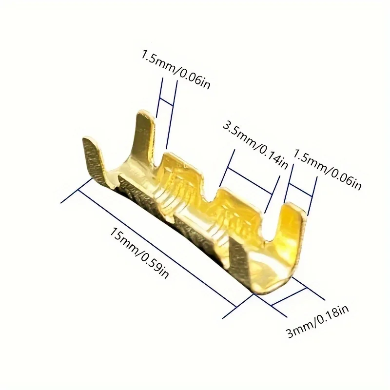 50/100pcs U-Shaped Cold Insert Connector 453 Small Tooth Fascia Terminal for 0.3-1.5mm2 Wire Durable Electrical Connection