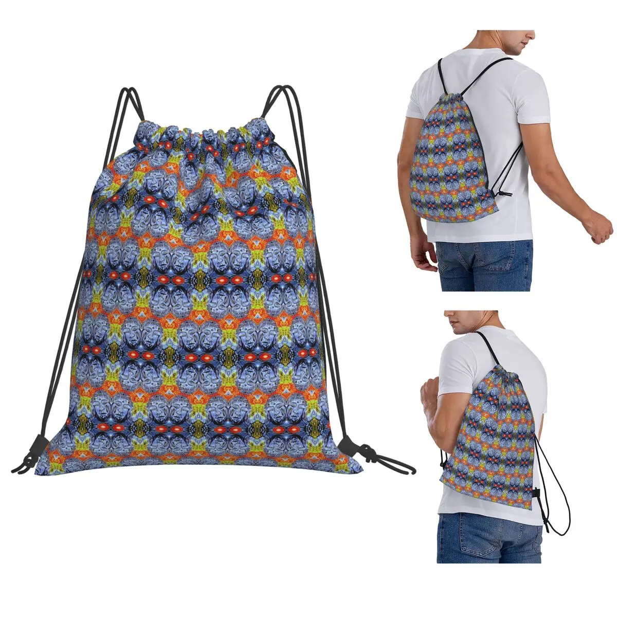 Twilight Buddha Bear PATTERN Backpacks Fashion Drawstring Bags Storage Bag Book Bags for Man Woman School