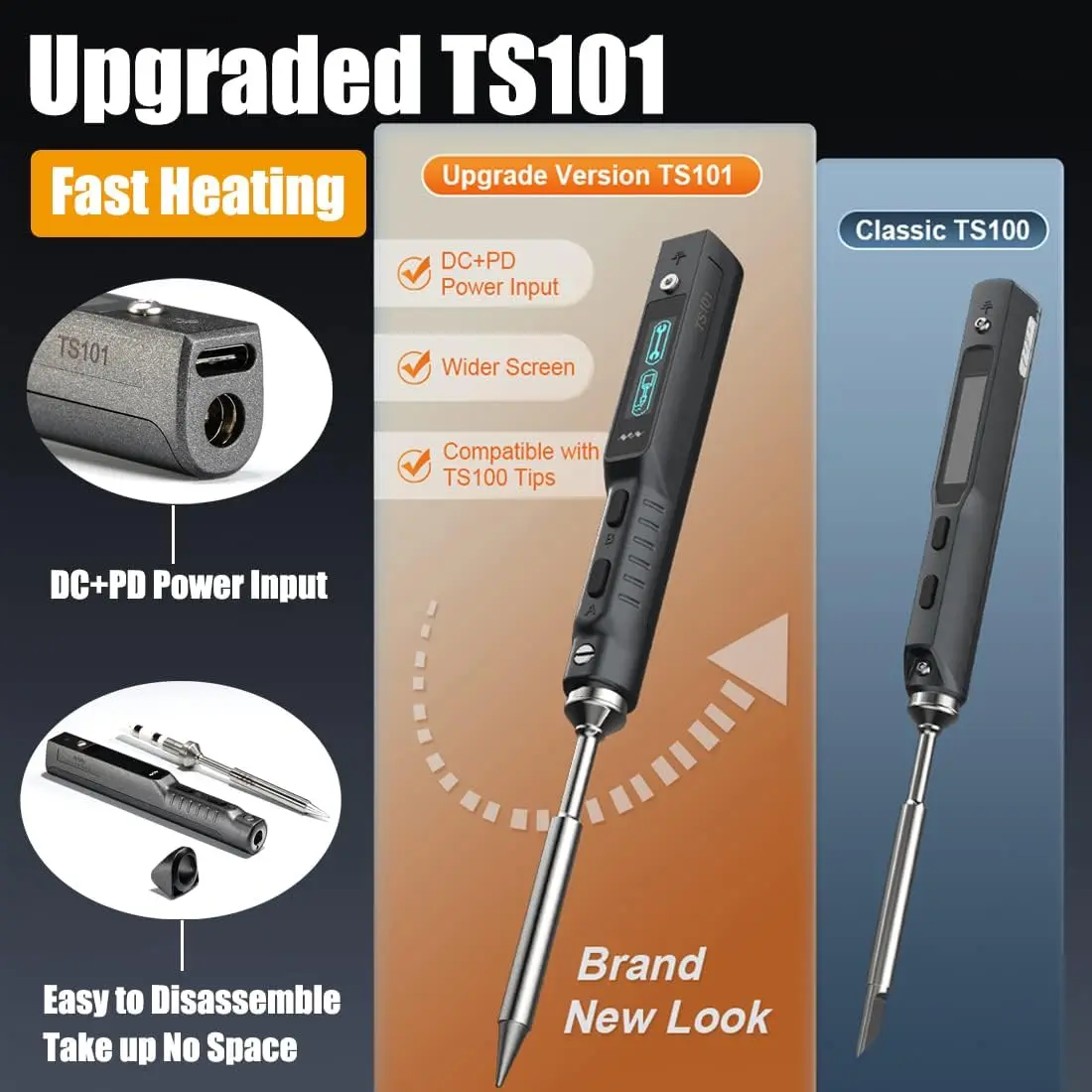 ginal Ts101 Soldering Iron Station Kit Upgraded From Ts100 Dc 65W Pd 45W Power Programmable Smart Mini Electric Portable