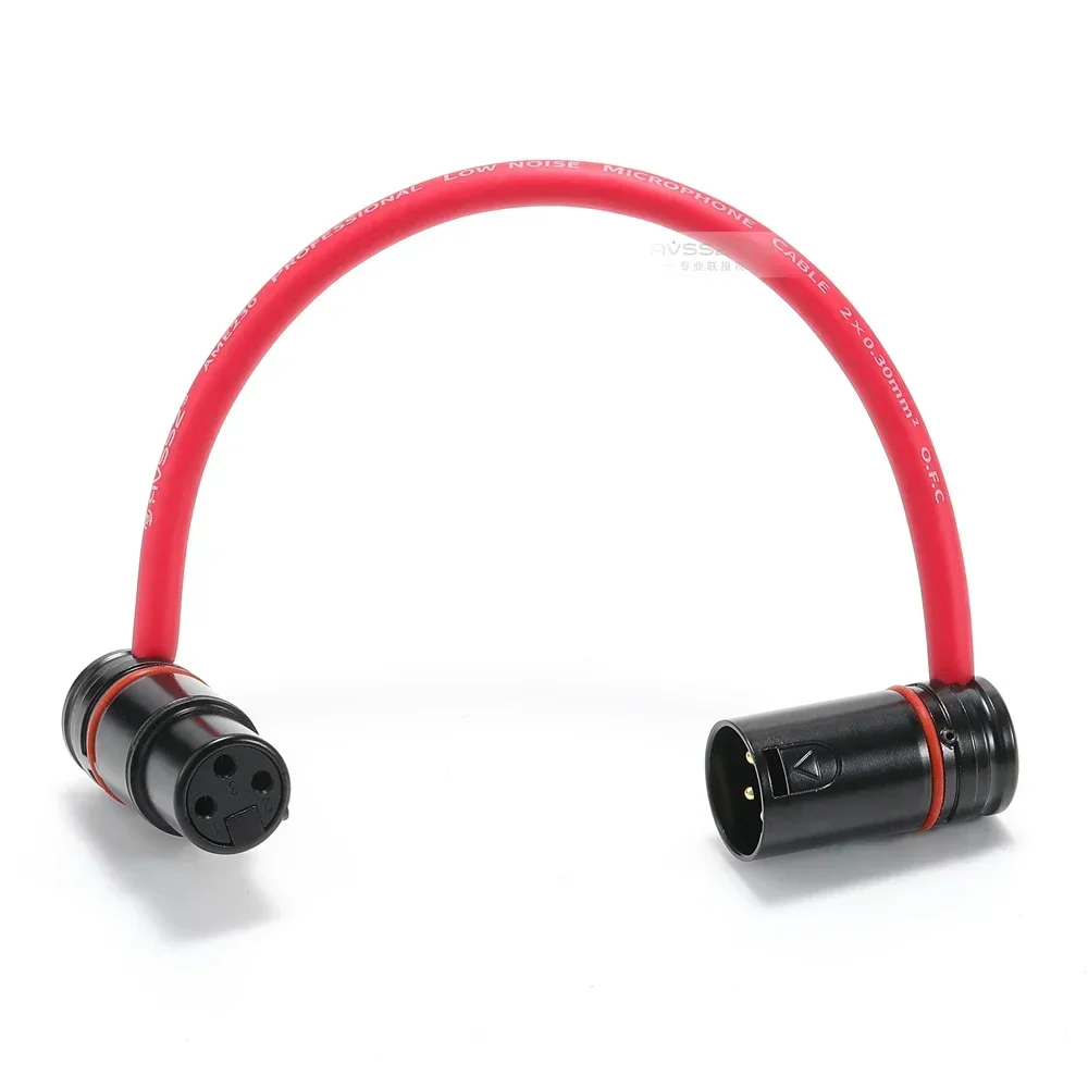 Kabel AVSSZ Niskoprofilowy 3-pinowy złącze XLR z wtykiem kątowym w kształcie litery L, długość 10cm-2m, mikrofon, mikser, wzmacniacz, profesjonalna linia audio — zdjęcie produktu 2