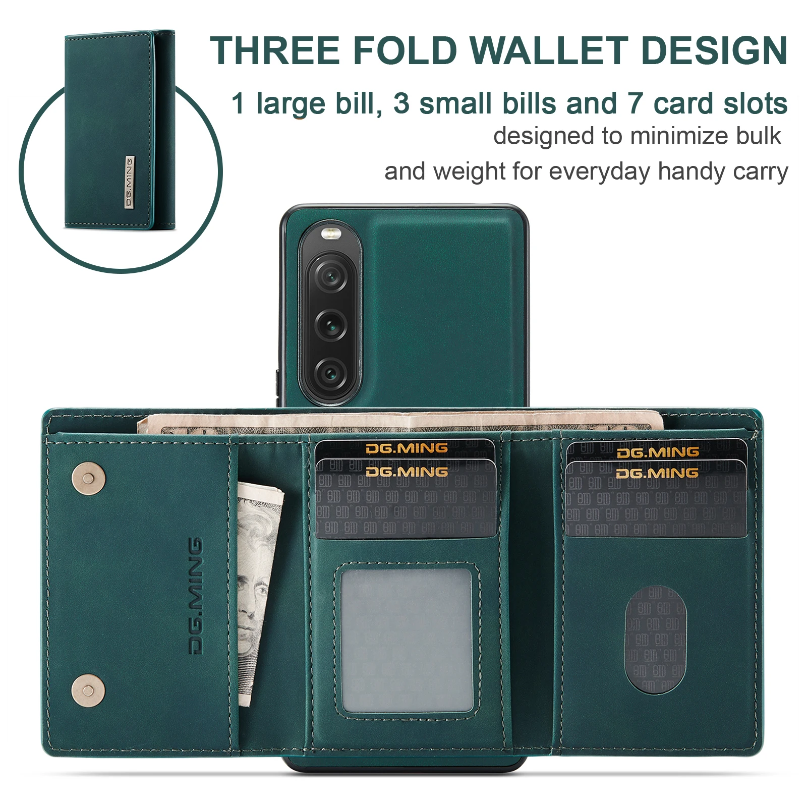 Magnetic Phone Case For Sony Xperia 10 V 1v Card Pocket Multi Cards Slot Microfiber Lining Stand Shockproof Leather Cover