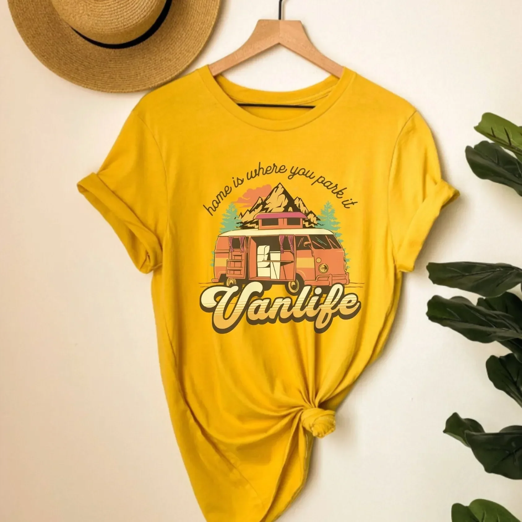 T-shirt Vanlife pour filles, pour l'aventure en camping, l'exploration, la vie en camping-car et les activités de plein air