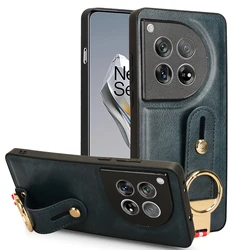 For OnePlus 12 New Anti-Shock Business Leather Wristband Cover Case For One Plus 12 PJD110 5G Non-Slip Protective Case