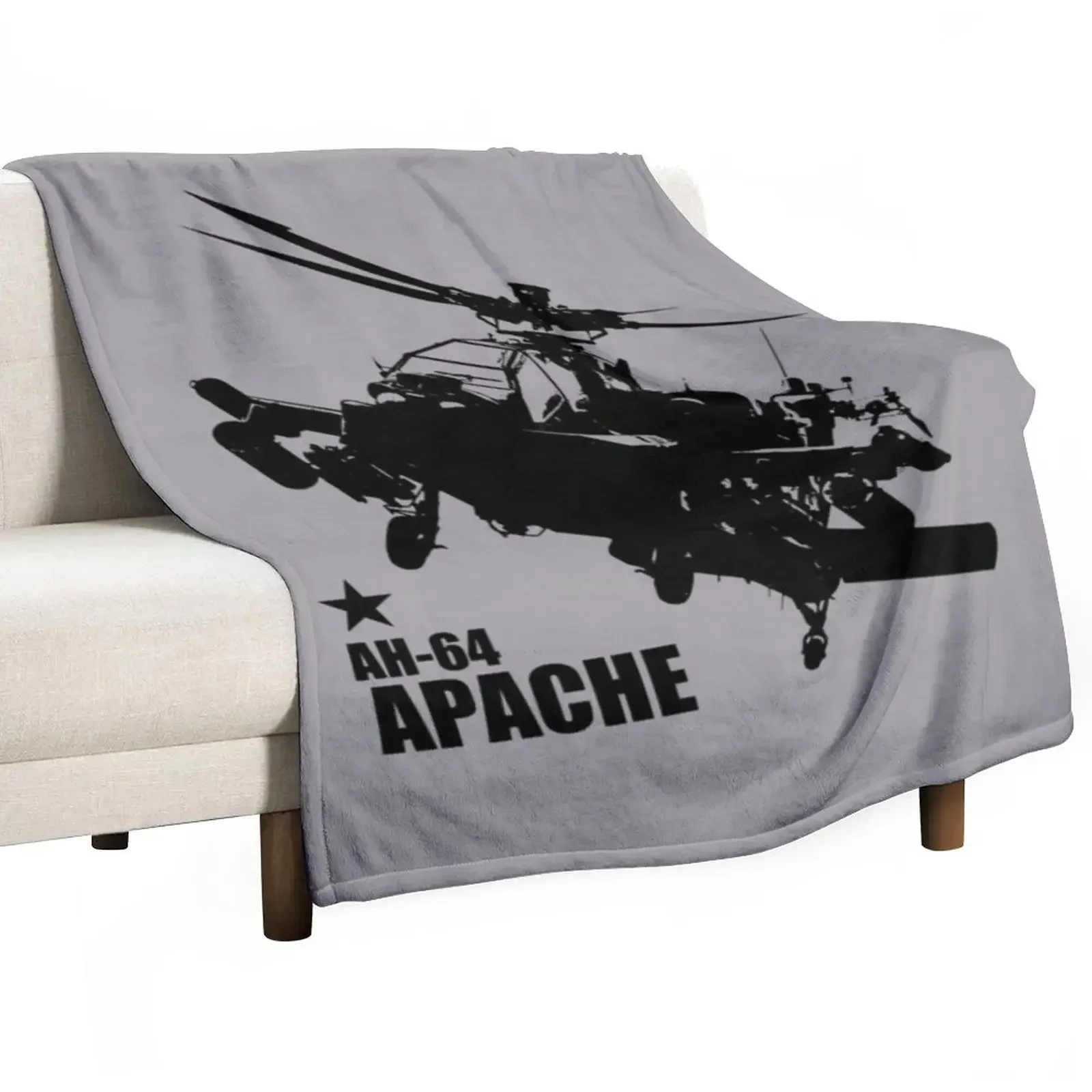 AH-64 Apache (Small logo) Throw Blanket Comforter Designers Blankets