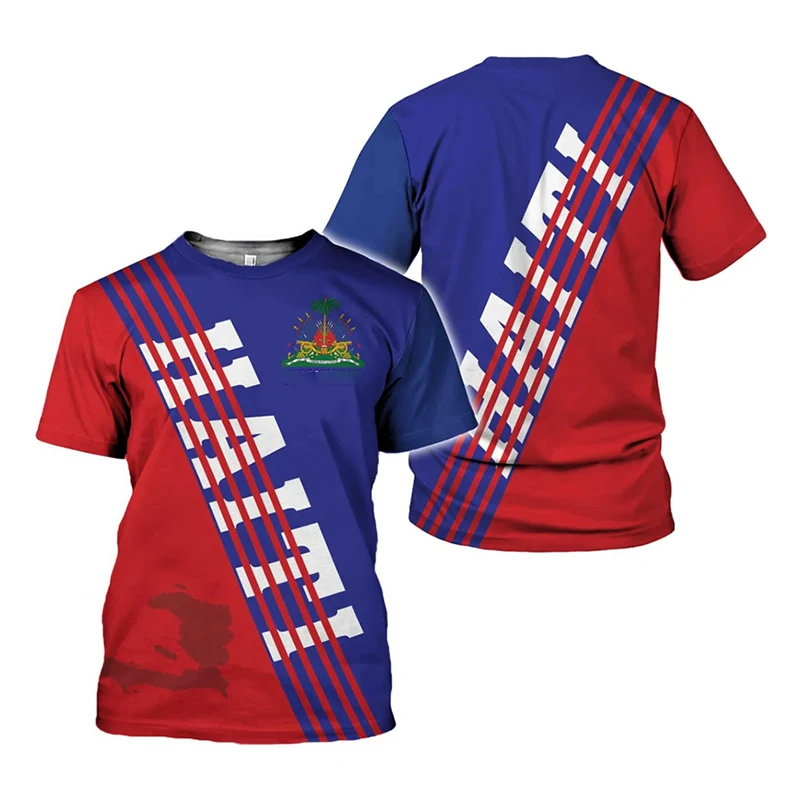 HAITI 3D Print Sports Quick-dry Breathable Men T-shirt Outdoor Football Jersey Fan Training Parent-child Short Sleeve Clothing