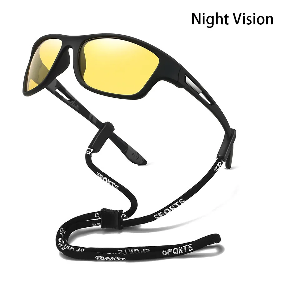 Tarnfarben-Sonnenbrille mit Kette, Vintage-Stil für Angeln, Autofahren, Sport und Freizeit, Unisex-Laufbrille, Bergsteiger-Sportbrille – Detail 11