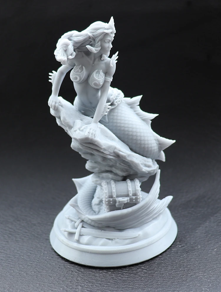 1/18 Scale Die Cast Resin Doll Model Assembly Kit Mermaid Model 100mm Requires Assembly Unpainted