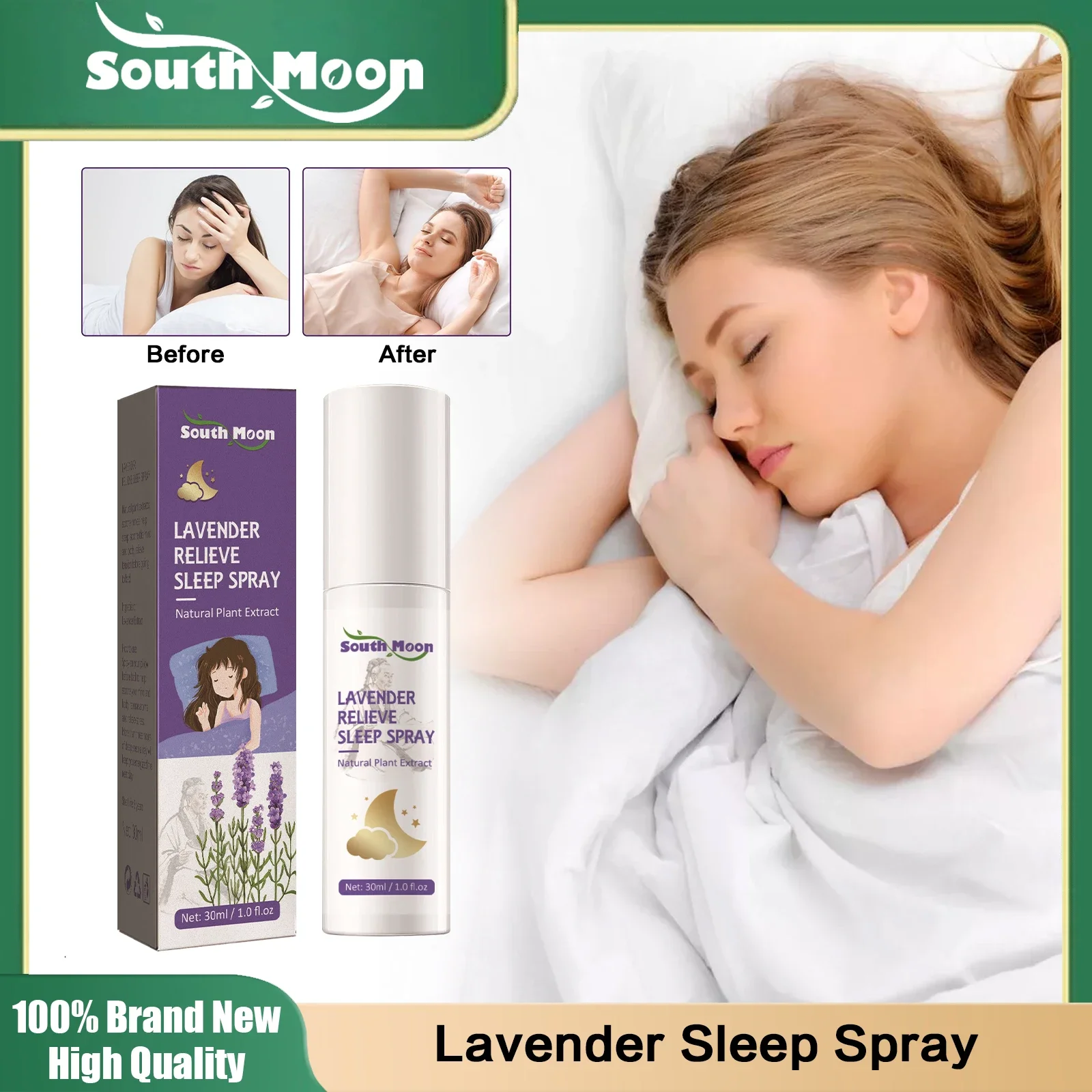 Lavender Sleep Spray Improve Sleeping Quality Anxiety Relief Insomnia Treatment Body Relax Aromatherapy Deep Sleep Pillow Spray