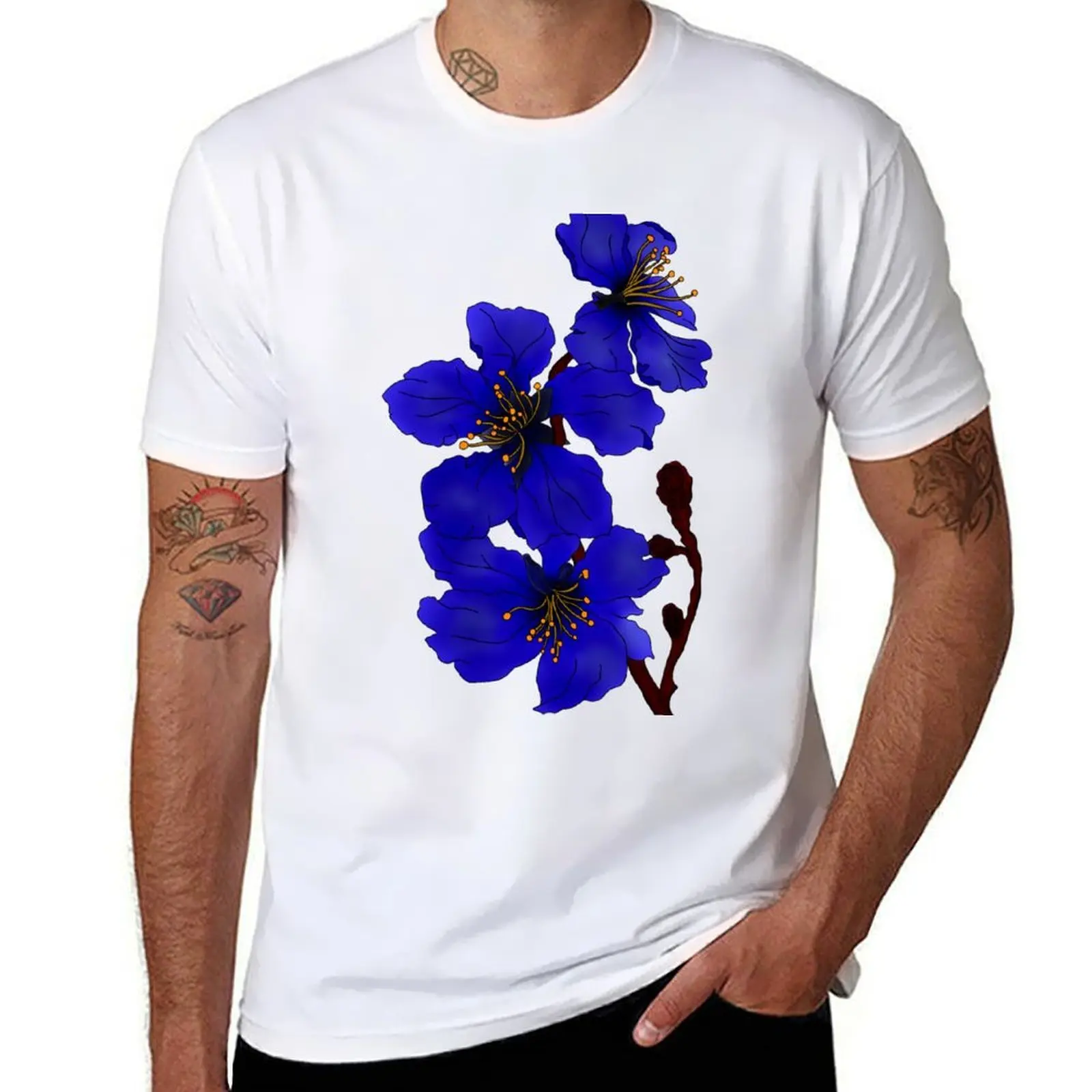 

T-Shirt quality man cotton man t Electric cotton Blue Magnolia graphic shirt t man shirt shirt t high