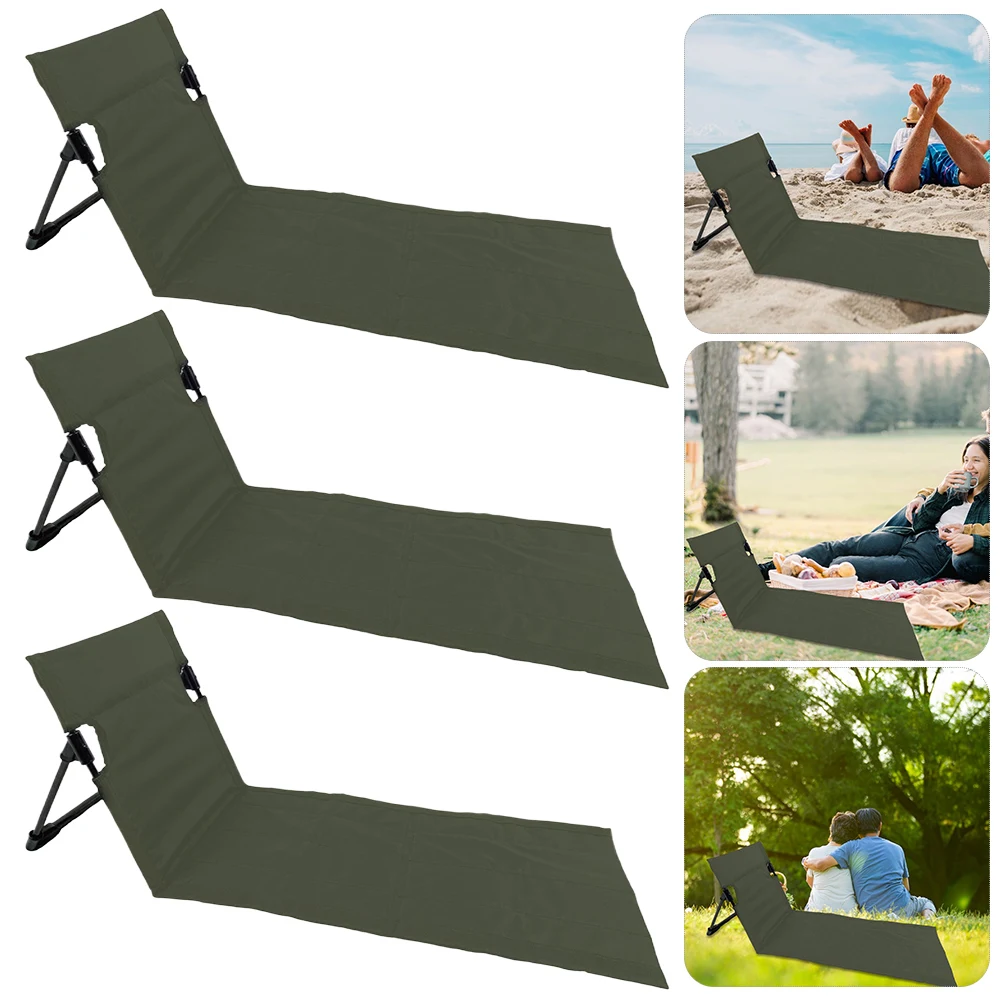 

Foldable Camping Chair Backrest Cushion Lightweight Floor Seat Folding Beach Chair Single Lazy Lounger Garden Park Outdoor Tool