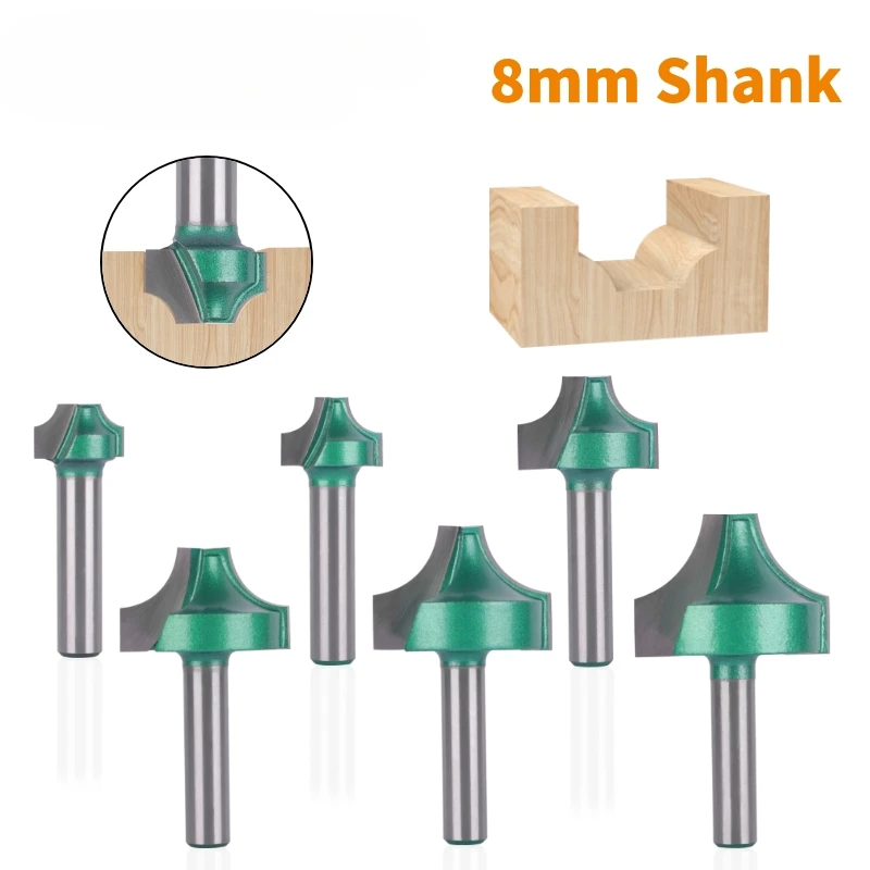 

8MM Shank Open End Carving Bit Router Bit Woodworking Milling Cutter For Wood Bit Face Mill Carbide Cutter End Mill