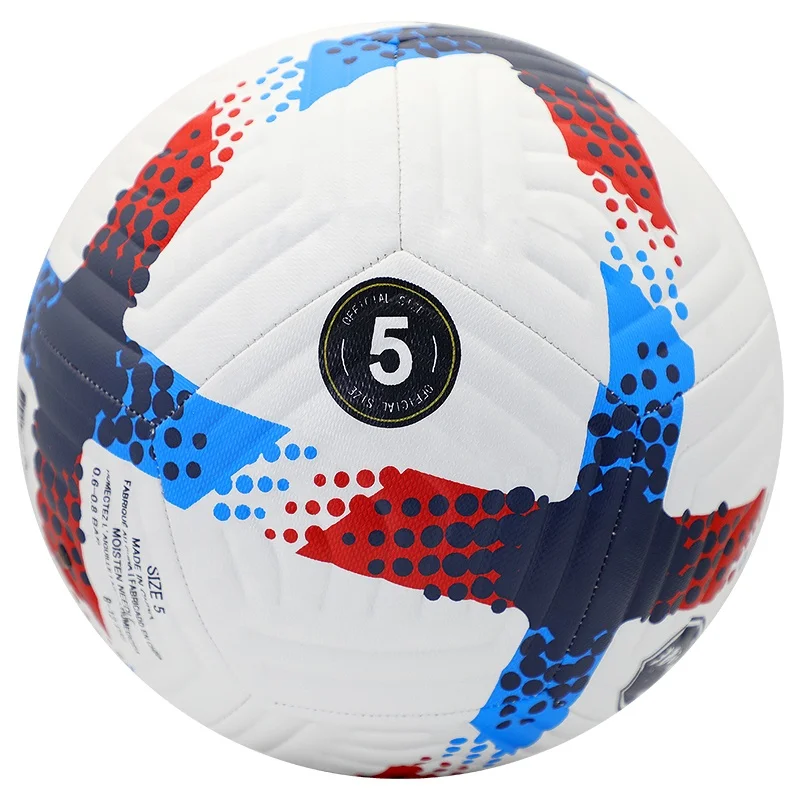 โรงงานขายส่งฟุตบอลเย็บ PU คุณภาพสูง ขนาด 5 สำหรับฝึกซ้อมมืออาชีพสำหรับผู้ใหญ่และเด็ก มีสินค้าในสต็อก รับผลิตตามแบบ