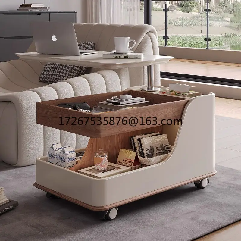 

Simple all-solid wood lifting coffee table small apartment living room household movable small tea table multi-functional sofa