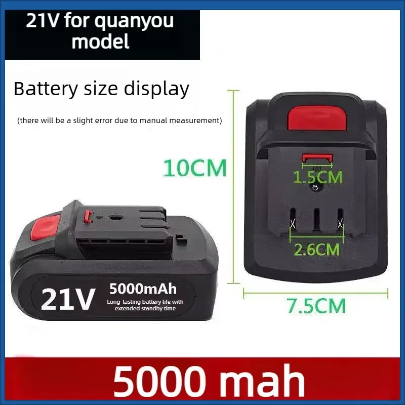 High-Quality 10000mAh 21V Rechargeable Li-Ion Battery for Electric Tool Electric Screw Driver Charging Drill Large Capacity