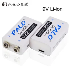 PALO 9V 650mAh akumulator 6F22 Micro USB 9v litowo-jonowe baterie litowe do zabawek multimetr mikrofon pilot KTV