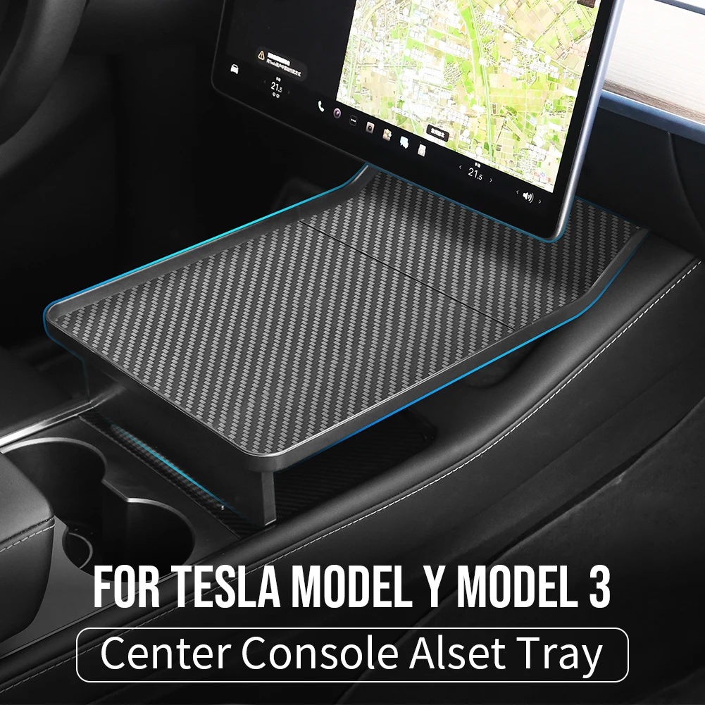 

For Tesla Model Y Model 3 Center Console Alset Tray Storage Bin for Food Eating Table Desk Holding Autopilot Road Trip 2023