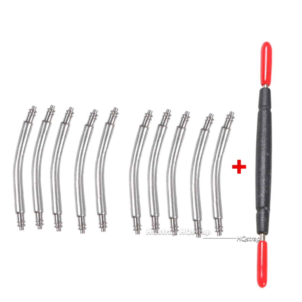 10PCS Curved Spring Bar 18 20 22mm 24mm Watch Strap Link Pins Dia 1.5mm 1.8mm Stainless Steel Curved Band Links Connecting Pins