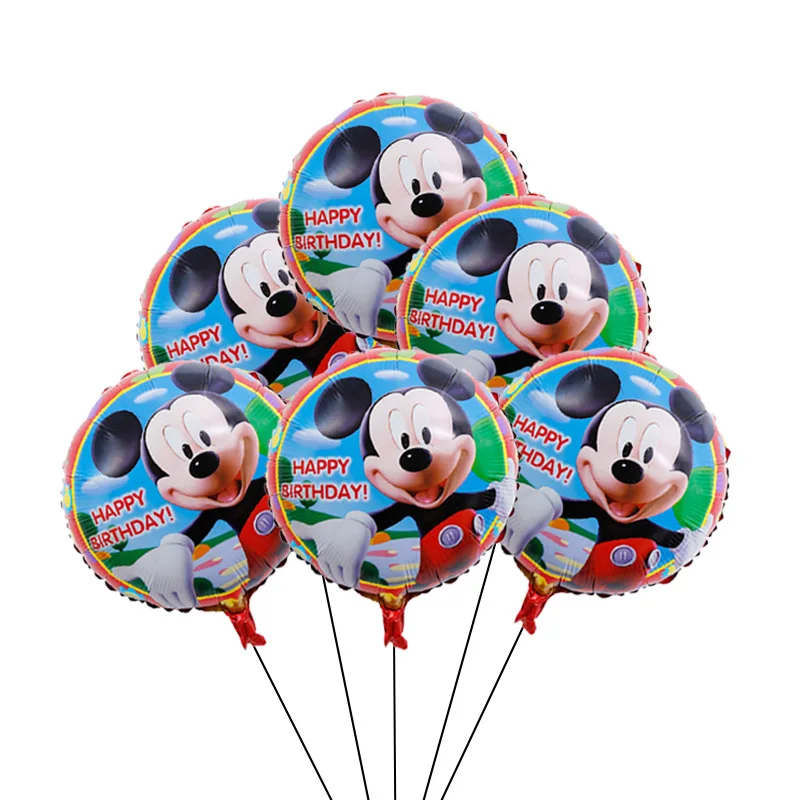 6pcs Mickey Minnie Mouse Balloons Disney Cartoon Foil Balloons Baby Shower Birthday Party Decorations Kids Classic Toys Air Gift