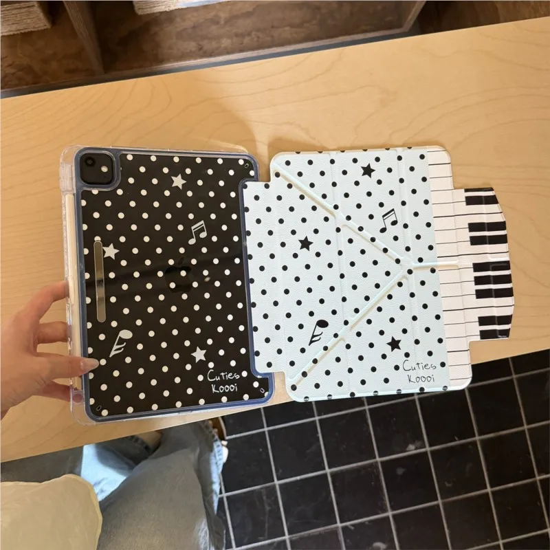 INS Style Polka Dot Music Note Tablet Case Stand for iPad 10th Gen Air 4 5 6 7 8 Pro 11 A16 A19 10.9