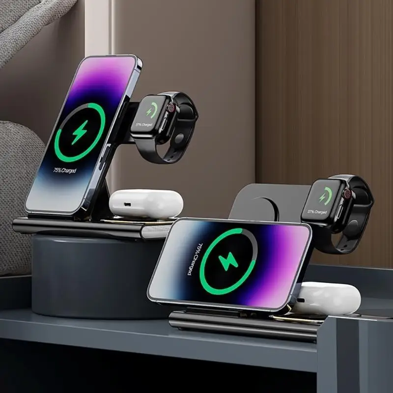652F 15W Wireless Wireless Charging Station with Enhances Conversion Rate, HandsFree Efficient Charging Dock