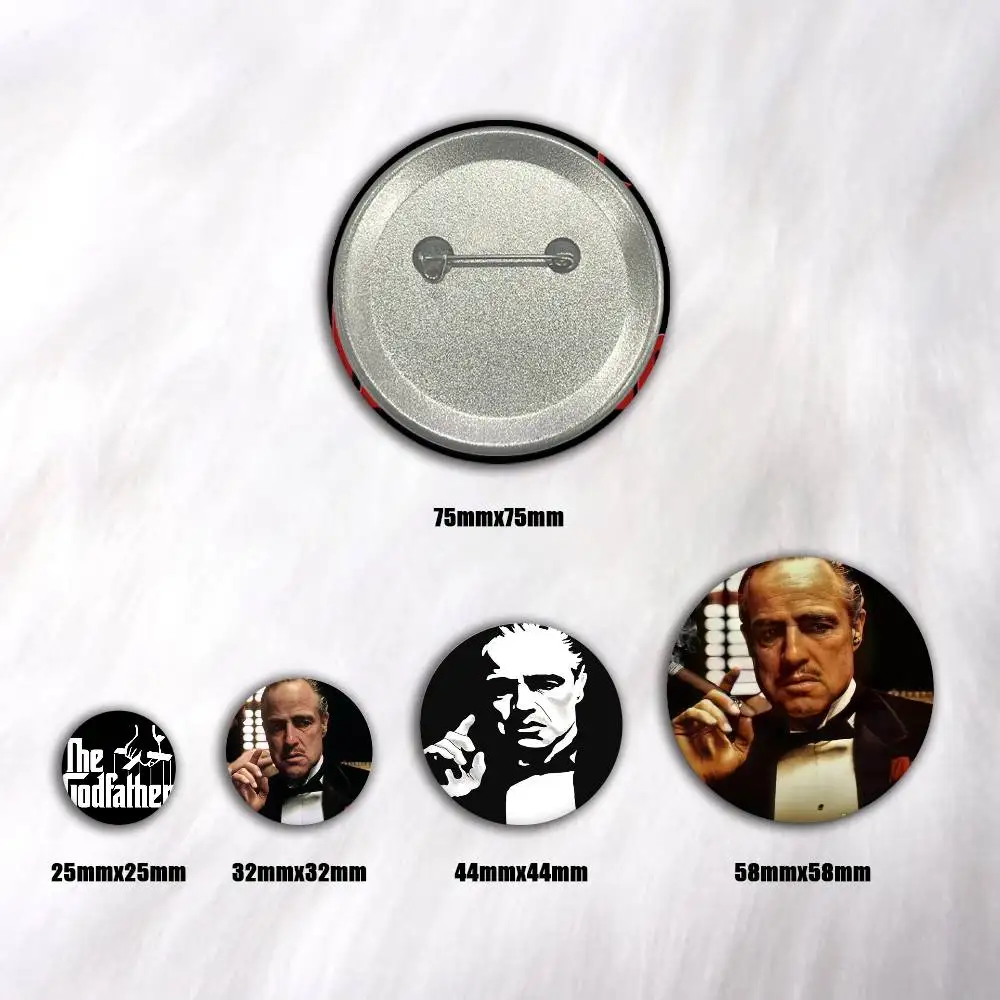 A-G-Godfather-S 75x75 25x25 Mm Cartoon Round Brooches On Backpack Shirt Accessories Jewelry Badge Gift For Friends