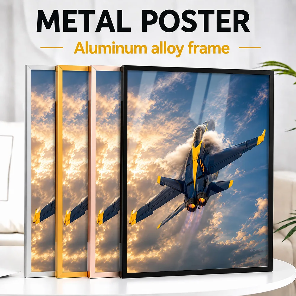 Blue Angels Jet In Clouds Framed Metal Poster Personalized Flight Tribute Wall Art Created For Engineering Fans To Style Office