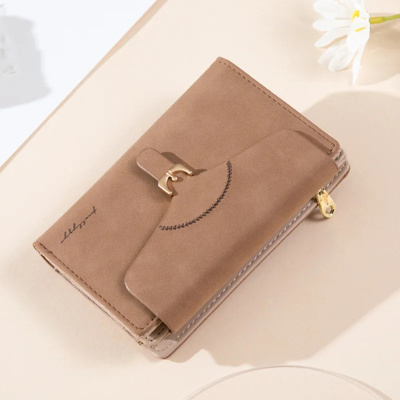 

Brand Vintage Women Wallet Female Purse Medium Design Nubuck Leather Change Card Holder Case for Women Lady Girls Carteira