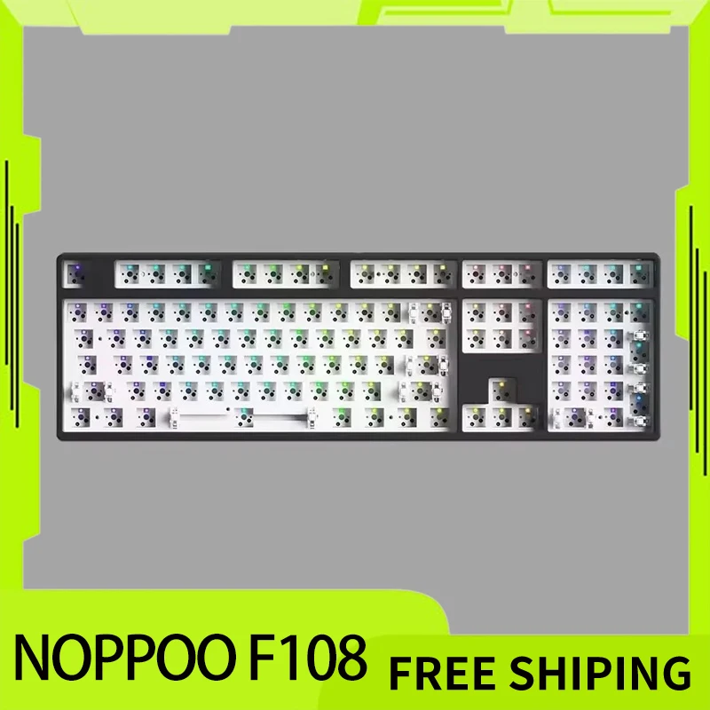 

Механическая клавиатура Noppoo F108, трехрежимная RGB клавиатура с горячей заменой, игровая клавиатура с 108 клавишами на заказ, ПК, офисный подарок