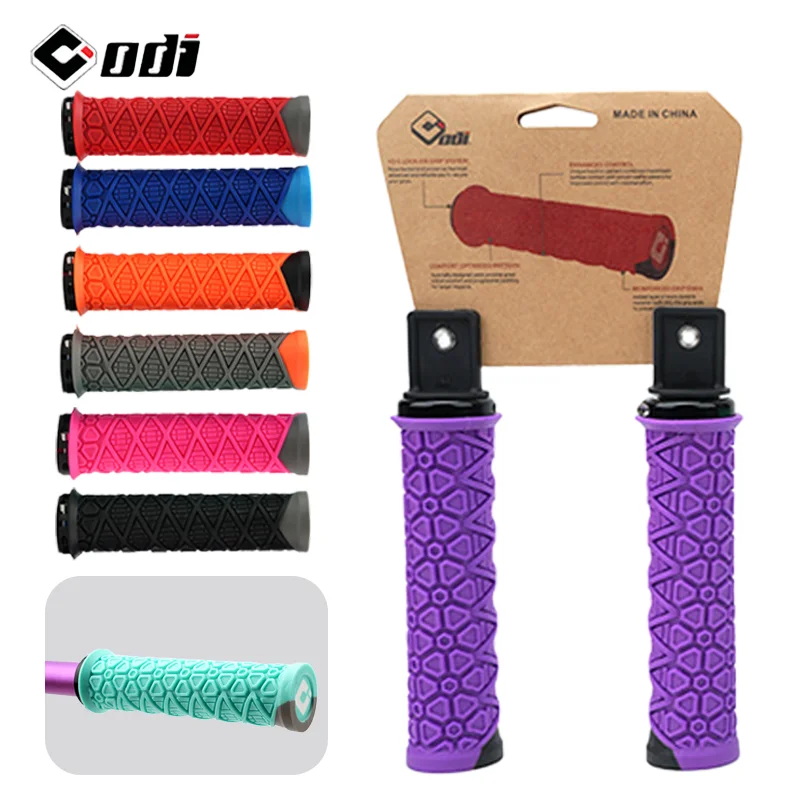 

ODI silicone bicycle handle grip ergonomic bicycle handlebar grips Anti-slip Lock on grip Black Blue purple bike handlebar cover