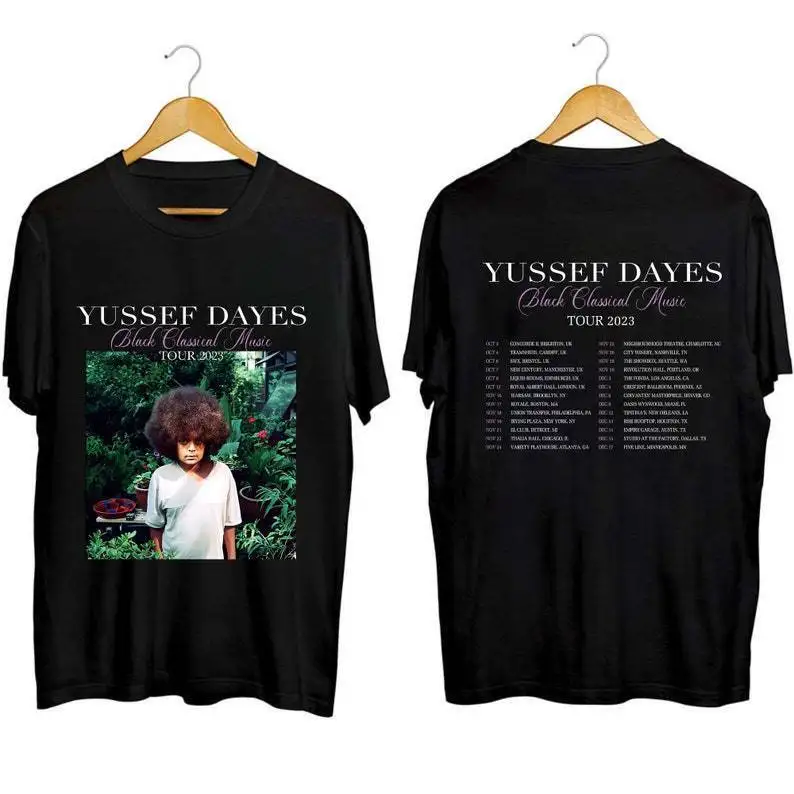 

Черная классическая музыкальная рубашка Yussef Dayes 2023, Yussef Dayes Fan Shirt