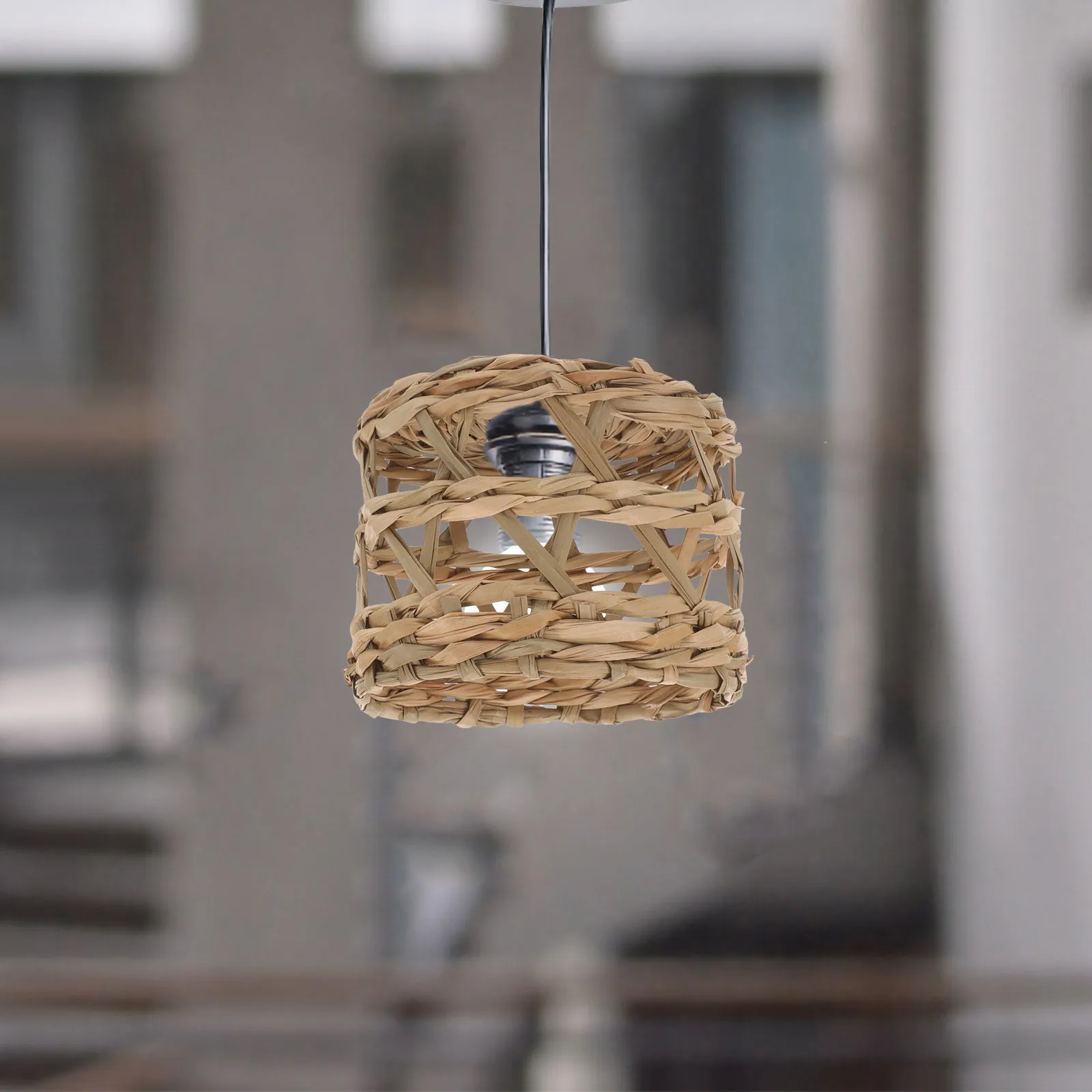 

Straw Woven Lampshade Rustic Farmhouse Ceiling Pendant Light Cover Simple Chic Decor Eye Protection Straw Woven Lampshade