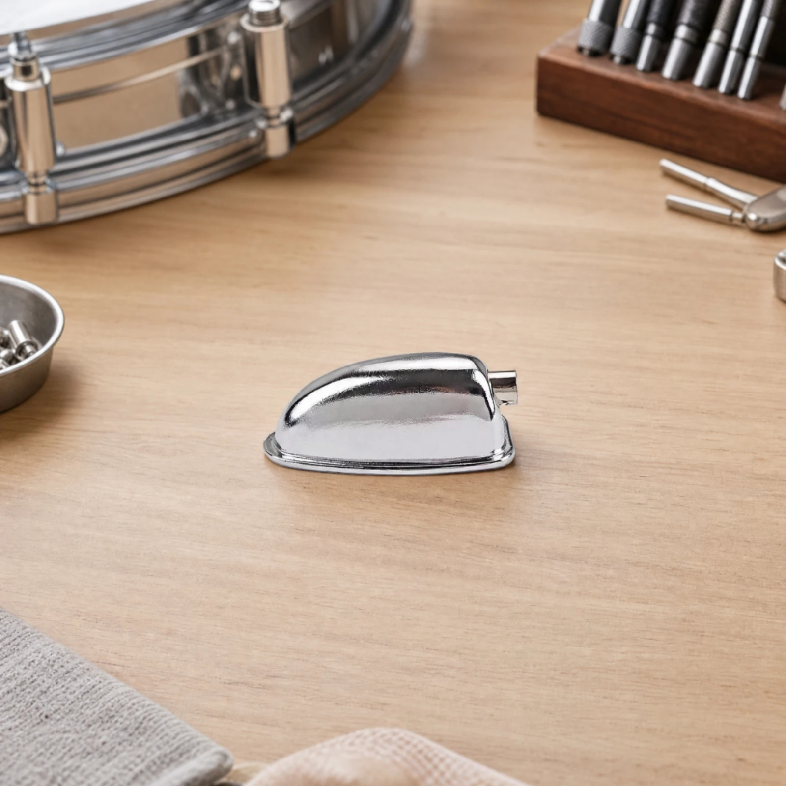 Chrome Plated Metal Drum Lug with Threaded Mounting Stud for Snare Drum Hardware Replacement