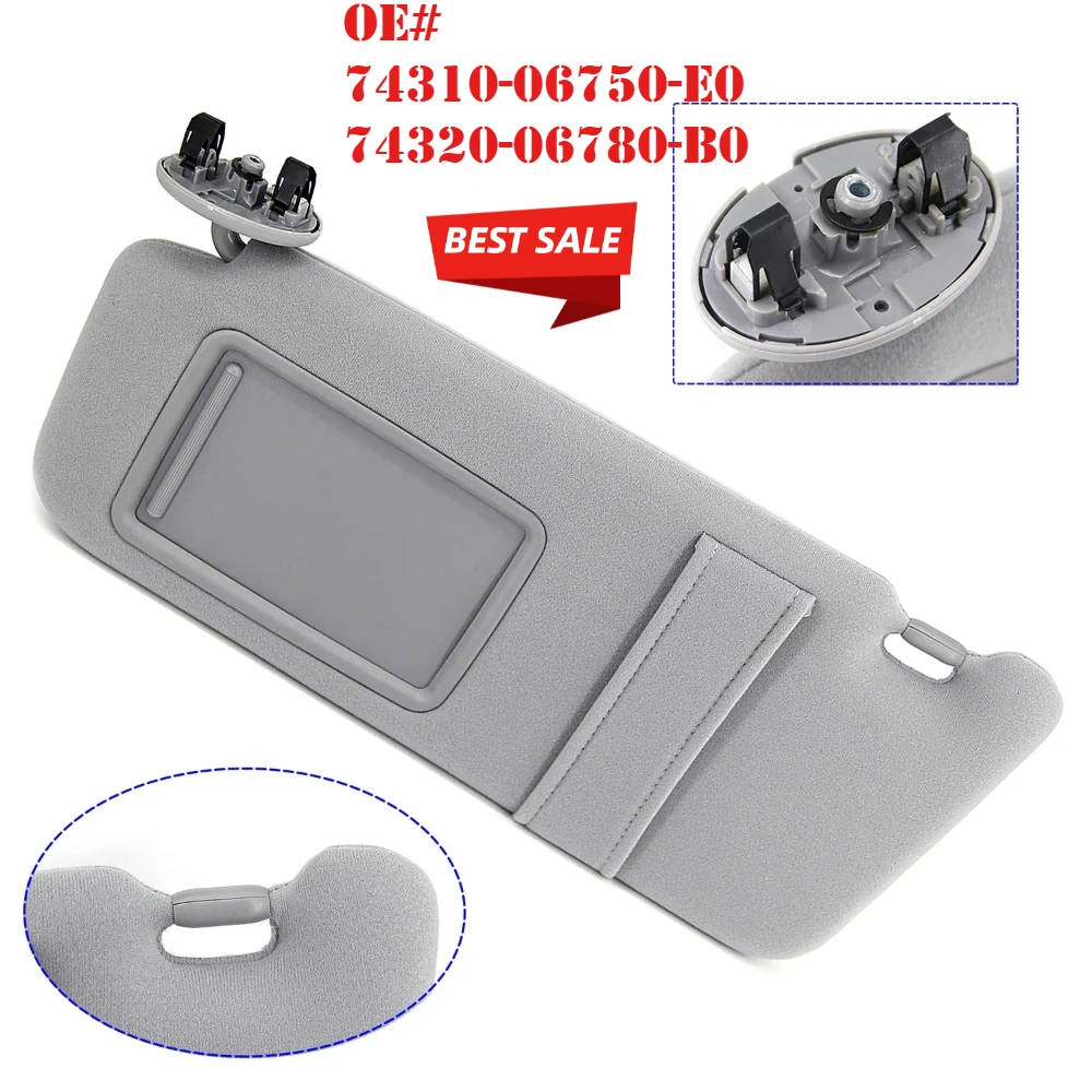 

Car Sun Visor Without Light Driver & Passenger Side Fits For Toyota Camry 2007 2008 2009 2010 2011 74310-06750-E0 74320-06780-B0