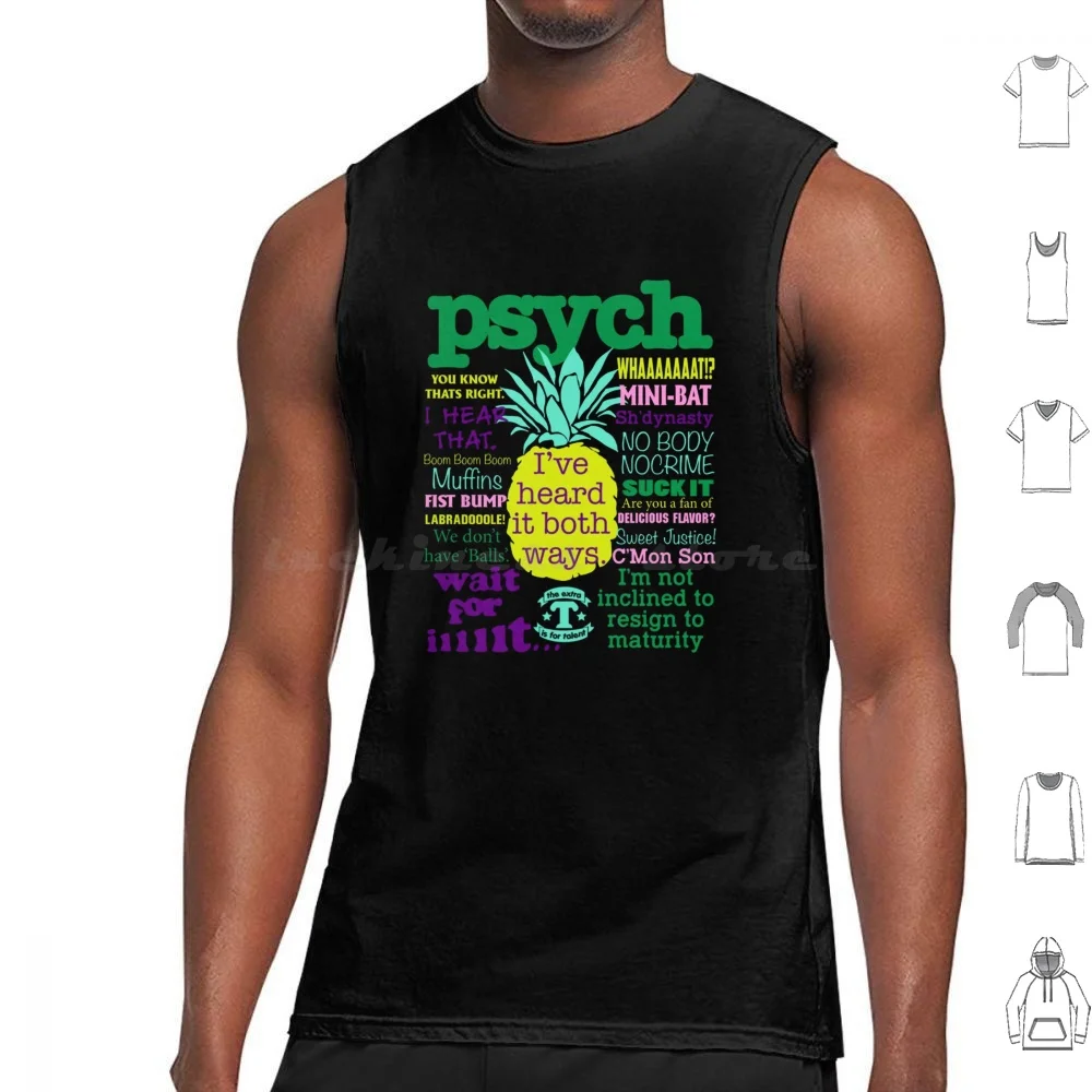 Psych Psych Tv Juliet Ohara Psychic Detective Henry Spencer-Psych Quote Tank Tops Print Cotton Psych Shawn Spencer