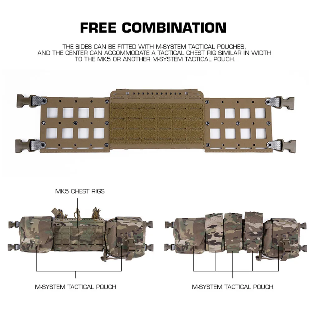 Chest Rig Expansion Chassis III Tactical Vest Platform, Micro Fight MK4 MKV Expansion Base for GP SPUD SACK Pouch Outdoor