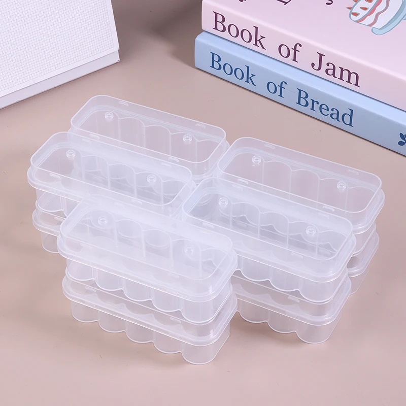 10Pcs Versatile 3/5ML 10-Slot Vial Storage Case Plastic Clear Microtube Storage Box Stackable Freezer Tube Box