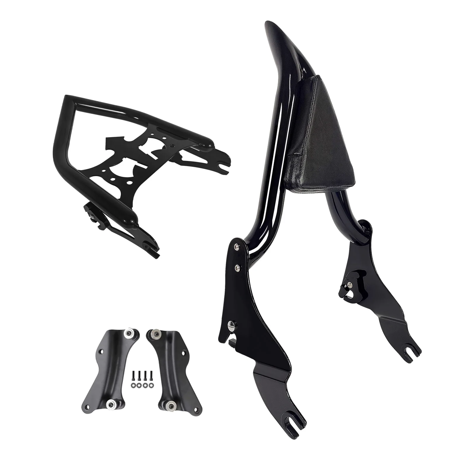 Detachable Motorcycle Rear Backrest Passenger Sissy Bar & Luggage Rack For Harley Road King Sttreet Glide Ultra Limited 09-26