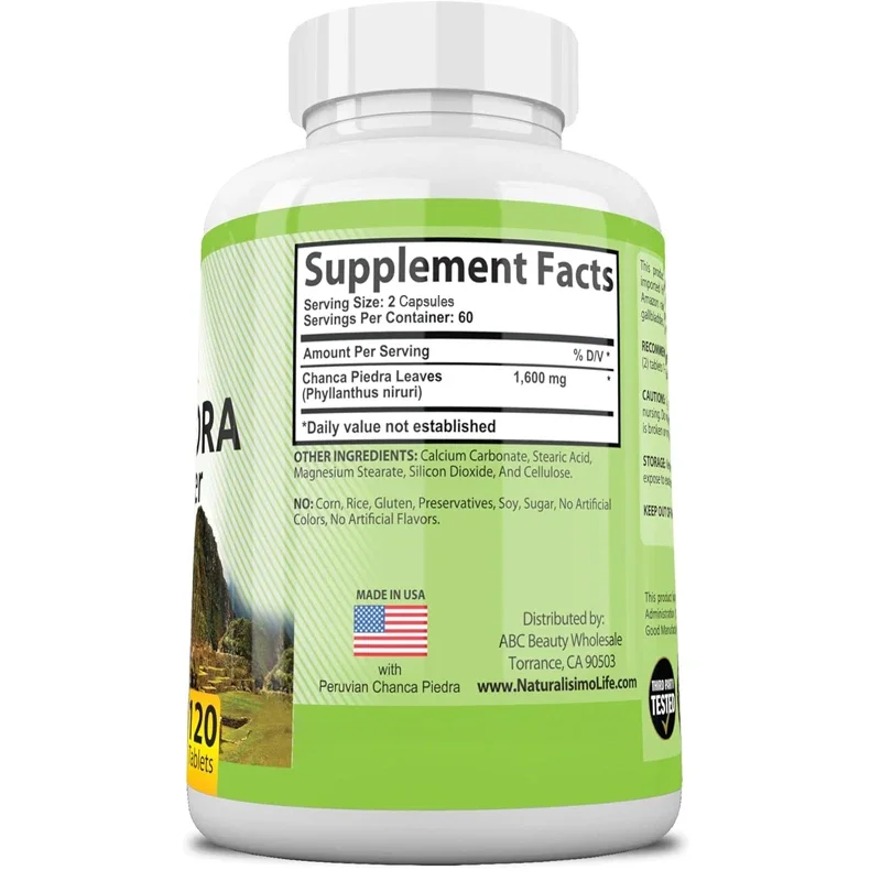 Chanca Piedra Capsules 1600mg - Kidney Stone Crushing, Urinary Tract Support, Non-GMOSupplements view 3