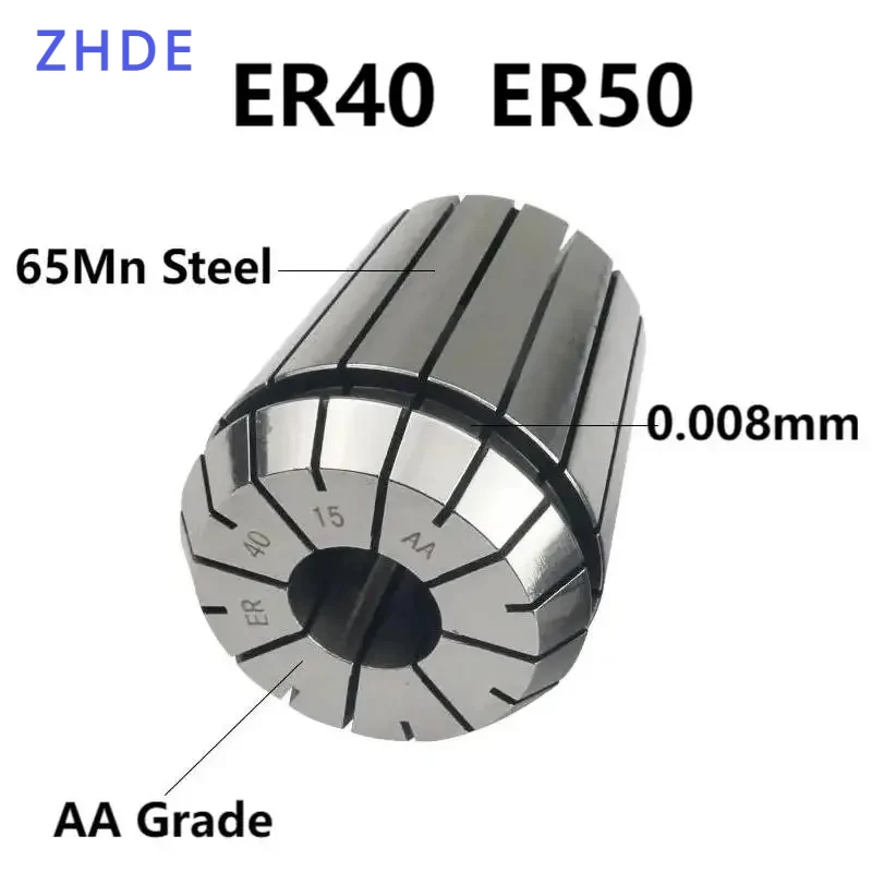 ZHDE 1PCS/5PCS ER40 ER50 2mm 8mm 12mm 20mm 34mm Spring Collet High precision ER Collet Set For CNC Engraving Machine Lathe Mill