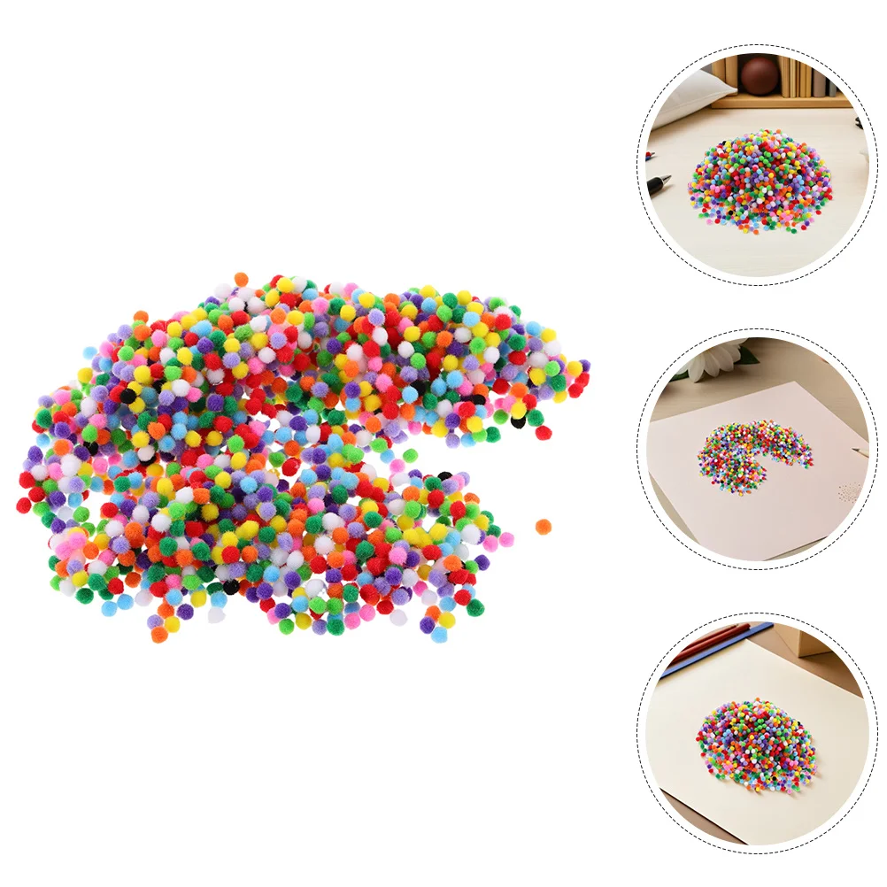 3000pcs Craft Pompom Balls Soft Colorful For Diy Kids Art Holiday Decorations Creative Projects Bulk Mini Ornaments Assorted