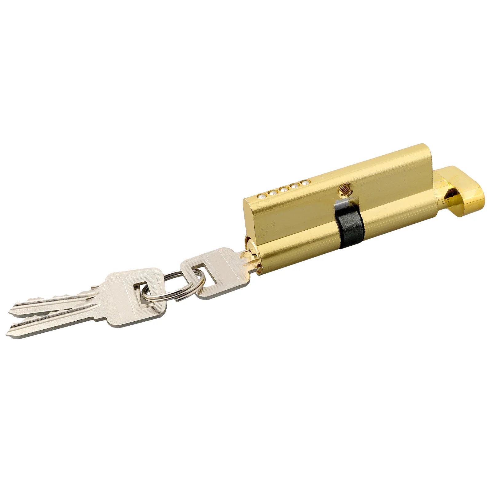Door Cylinder Lock 70mm With 3 Keys Anti-Theft Entrance Door Lock Home Security Interior Bedroom Lock Cylinder Black Gold
