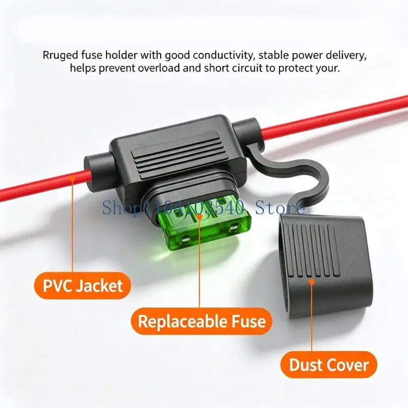 02DC Vehicle Energy Access Cable with 5521 End Form and Eyelet Ends for Mini Device Truck Mobile Battery Source Use