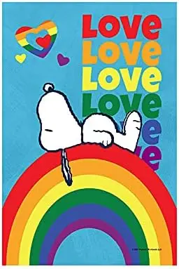 Flagology.com, PEANUTS®, PEANUTS® Rainbow Pride – Garden Flag ;, House Flag 28