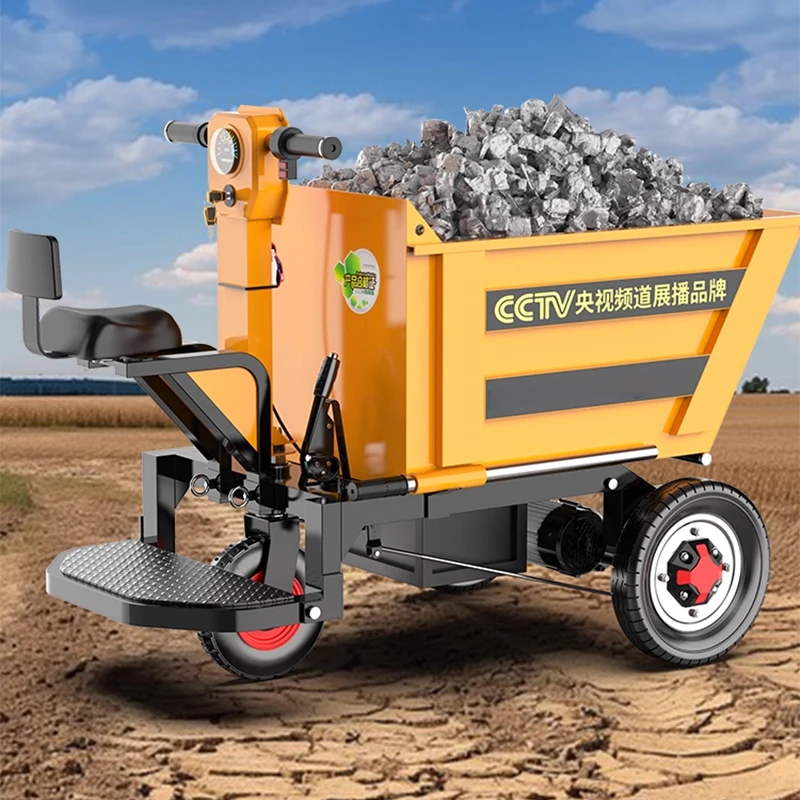 Bouwplaats Elektrische steekwagen Vee Mestvervoer Dump Truck Bouwsteenvervoer Flatbed Dump (aangepast)