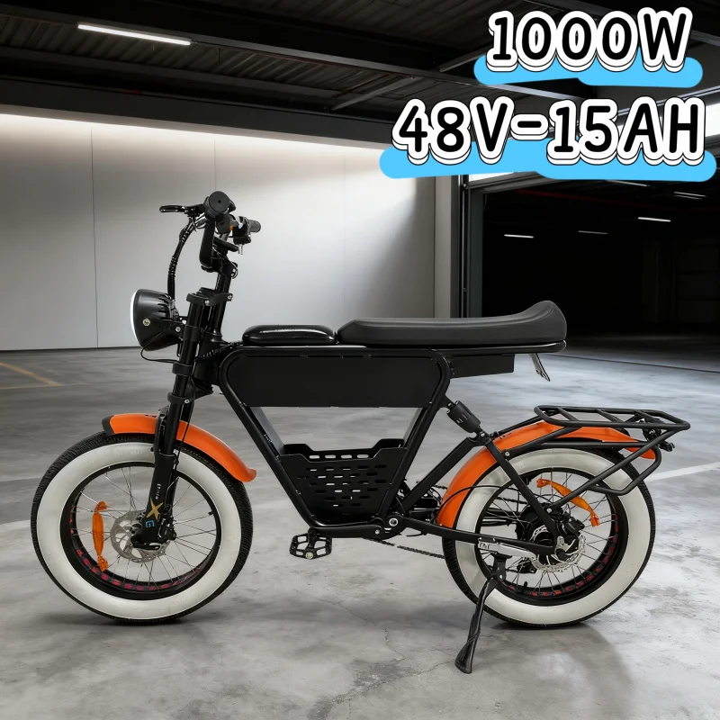 

1000W motor E-bike, 20-inch 48V 15AH trendy off-road electric bicycle, a good helper for labor-saving and efficient travel