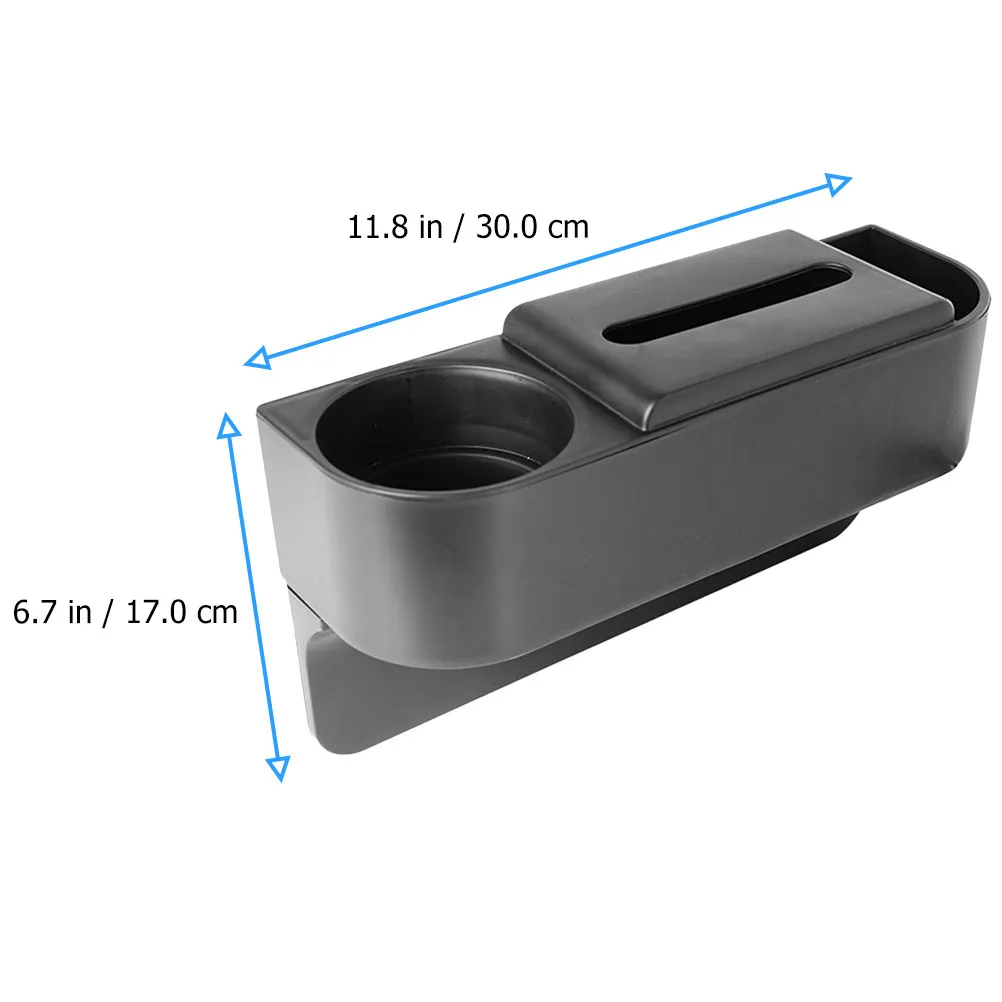 2Pcs Car Seat Slot Organizer ABS Heavy Duty Seat Gap Filler with Bottle Holder for Vehicle Interior Storage Sundries Management