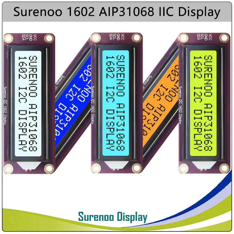 

162 16X2 1602 AIP31068 Serial I2C IIC Character LCD Module Display Screen LCM for Arduino RaspBerry Pi PICO ESP32 Jetson Nano